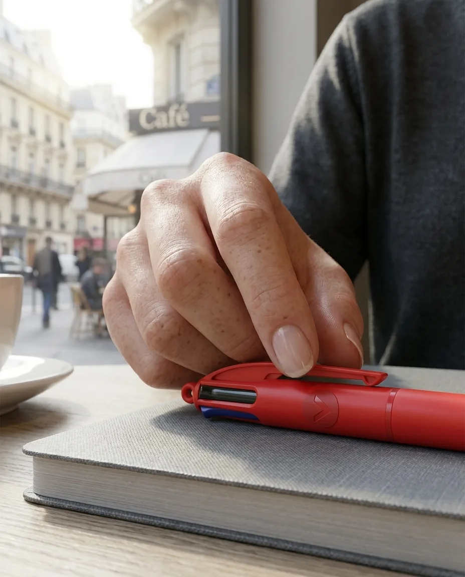 Stylo 4 couleurs BIC personnalisé en situation lifestyle — Office & Writing, objet publicitaire LOGOBJET