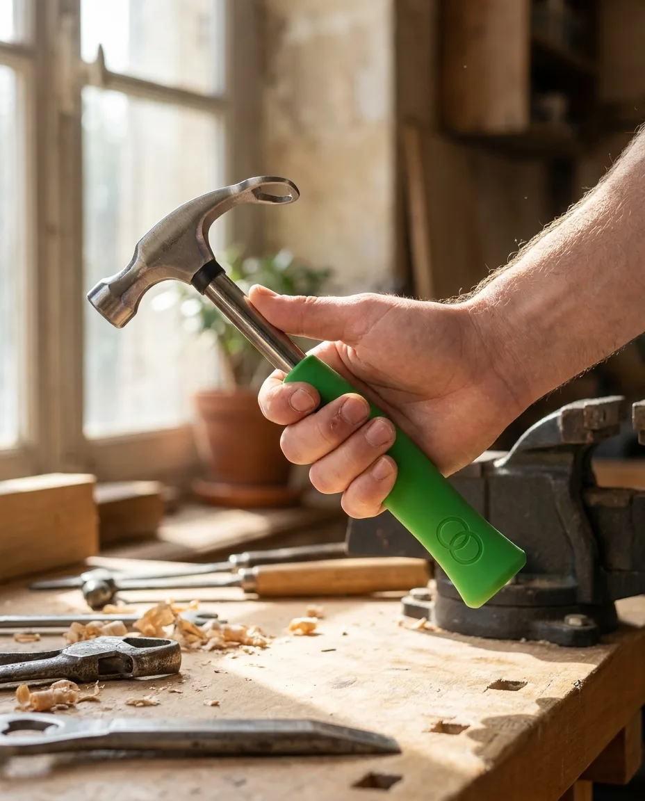 Marteau décapsuleur personnalisé en situation lifestyle — Outils & Lampes Torche, objet publicitaire LOGOBJET