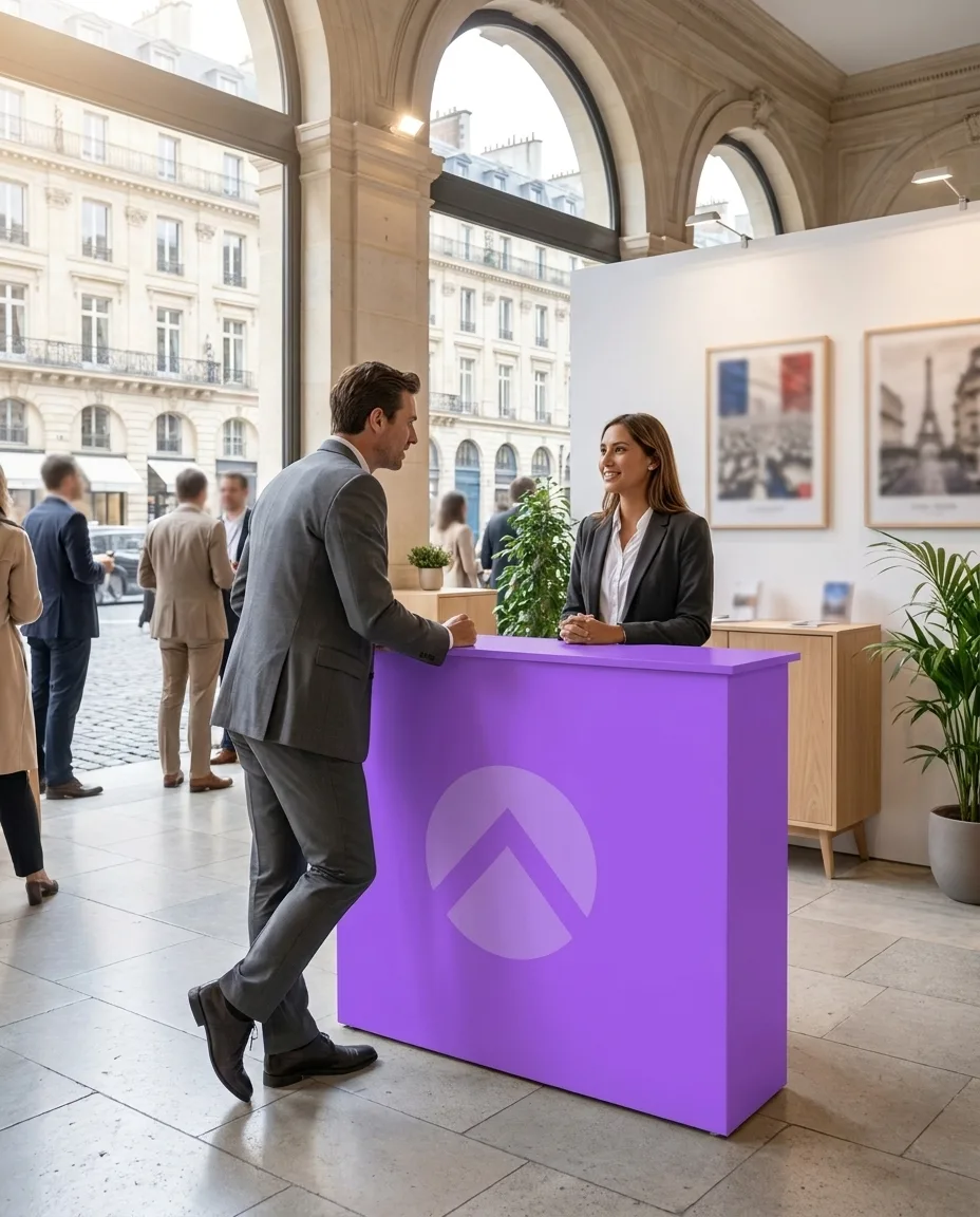 Comptoir personnalisé en situation lifestyle — PLV, objet publicitaire LOGOBJET