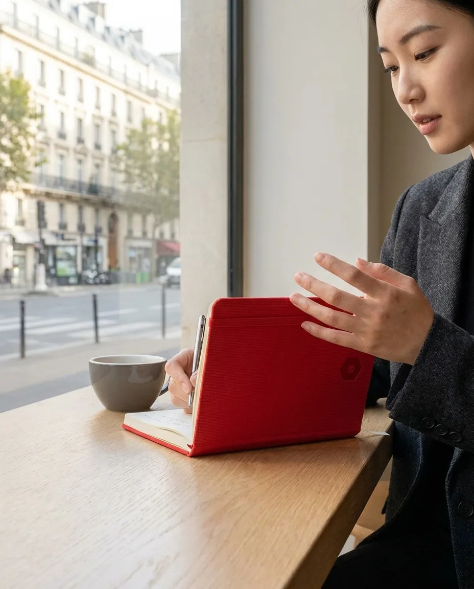 Carnet personnalisé en situation lifestyle — Office & Writing, objet publicitaire LOGOBJET