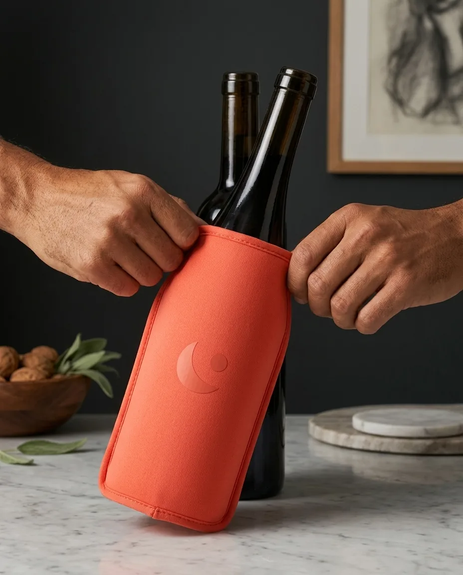 Housse réfrigérante personnalisée en situation lifestyle — Lifestyle & Art de la Table, objet publicitaire LOGOBJET