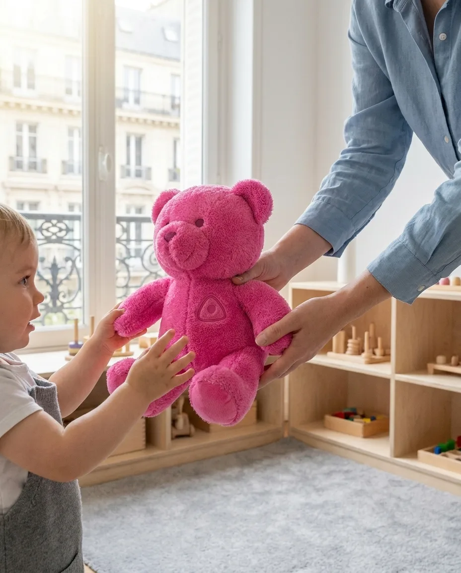 Peluche personnalisée en situation lifestyle — Enfants & Jeux, objet publicitaire LOGOBJET