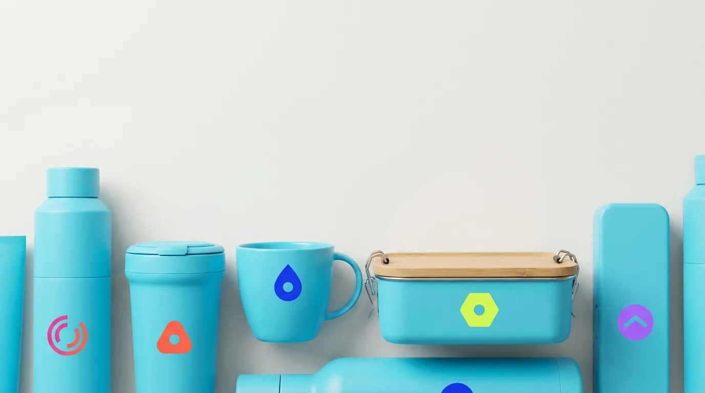 CTA Drinking & Eating — gamme de produits personnalisés, logos pop multicolores — LOGOBJET