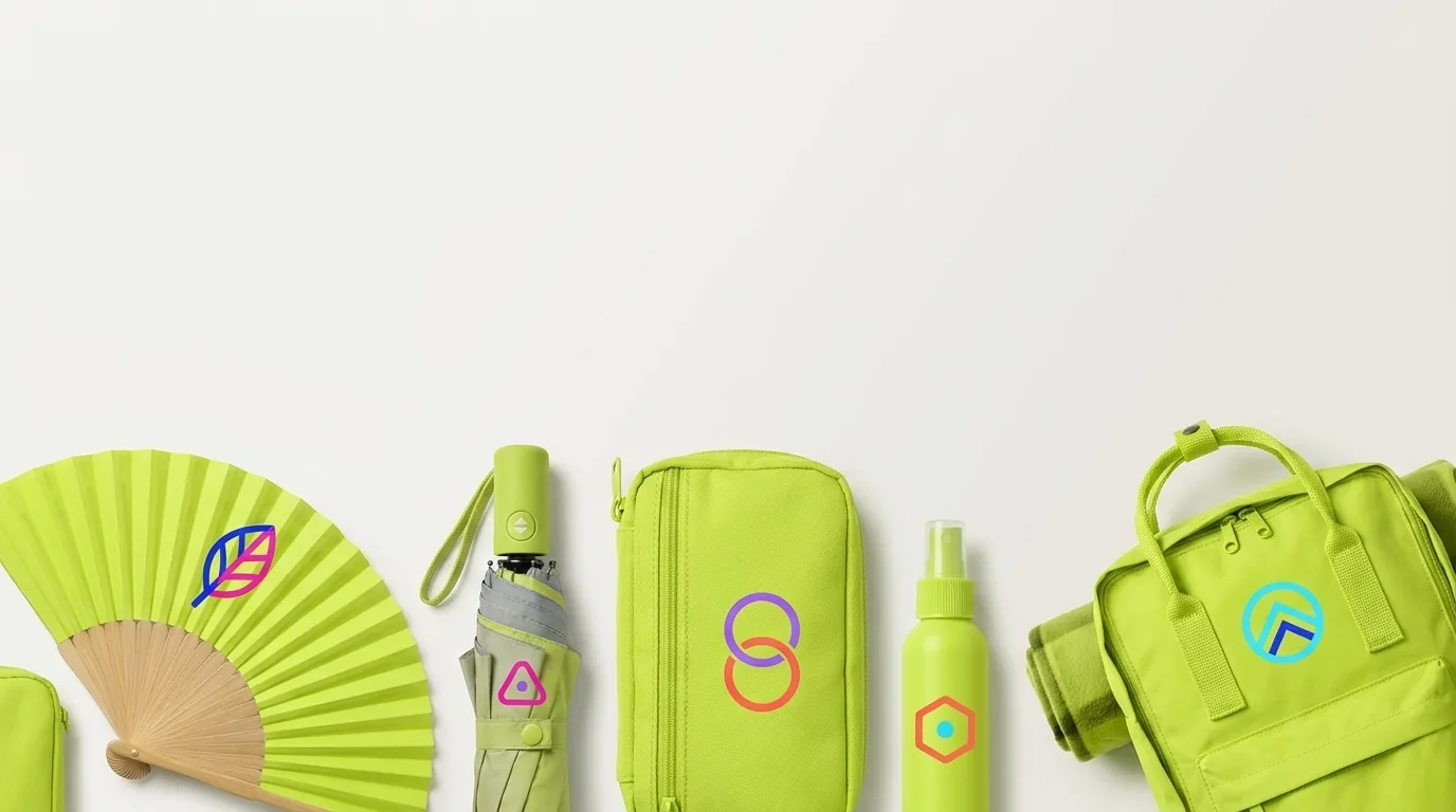 CTA Outdoor & Travel — gamme de produits personnalisés, logos pop multicolores — LOGOBJET