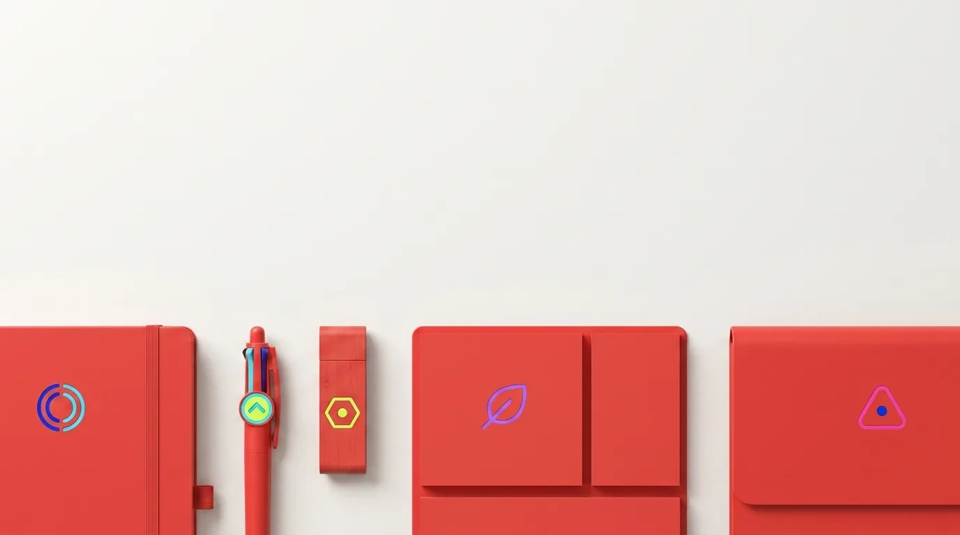 CTA Office & Writing — gamme de produits personnalisés, logos pop multicolores — LOGOBJET
