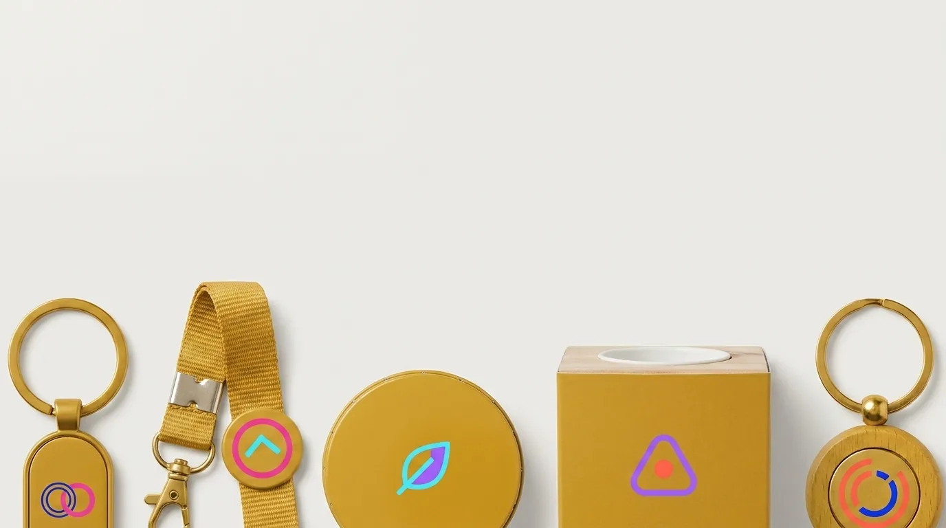 CTA Goodies & Production — gamme de produits personnalisés, logos pop multicolores — LOGOBJET