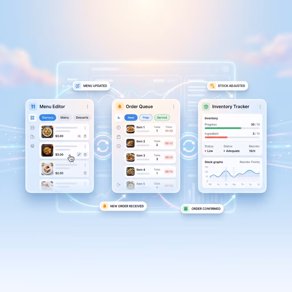keep menus orders and inventory in sync