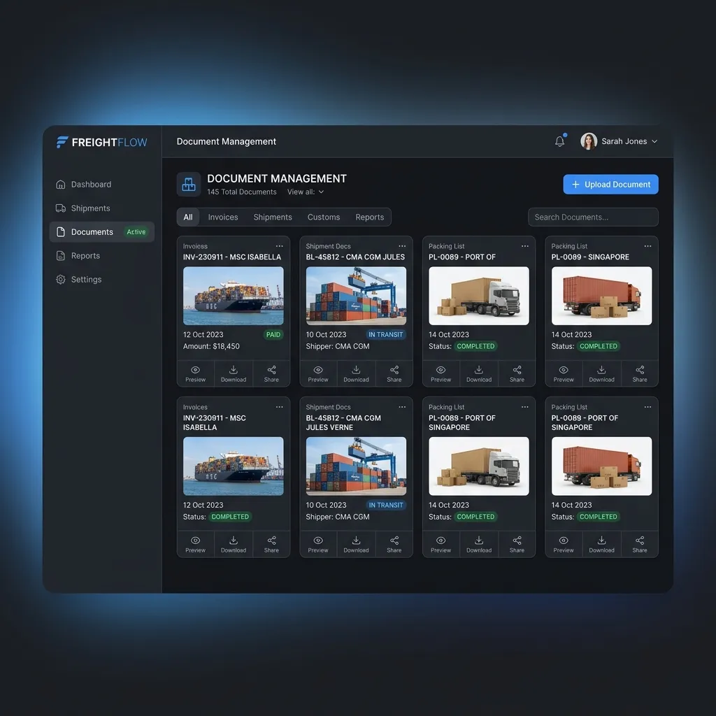 access to all shipment documents in one place