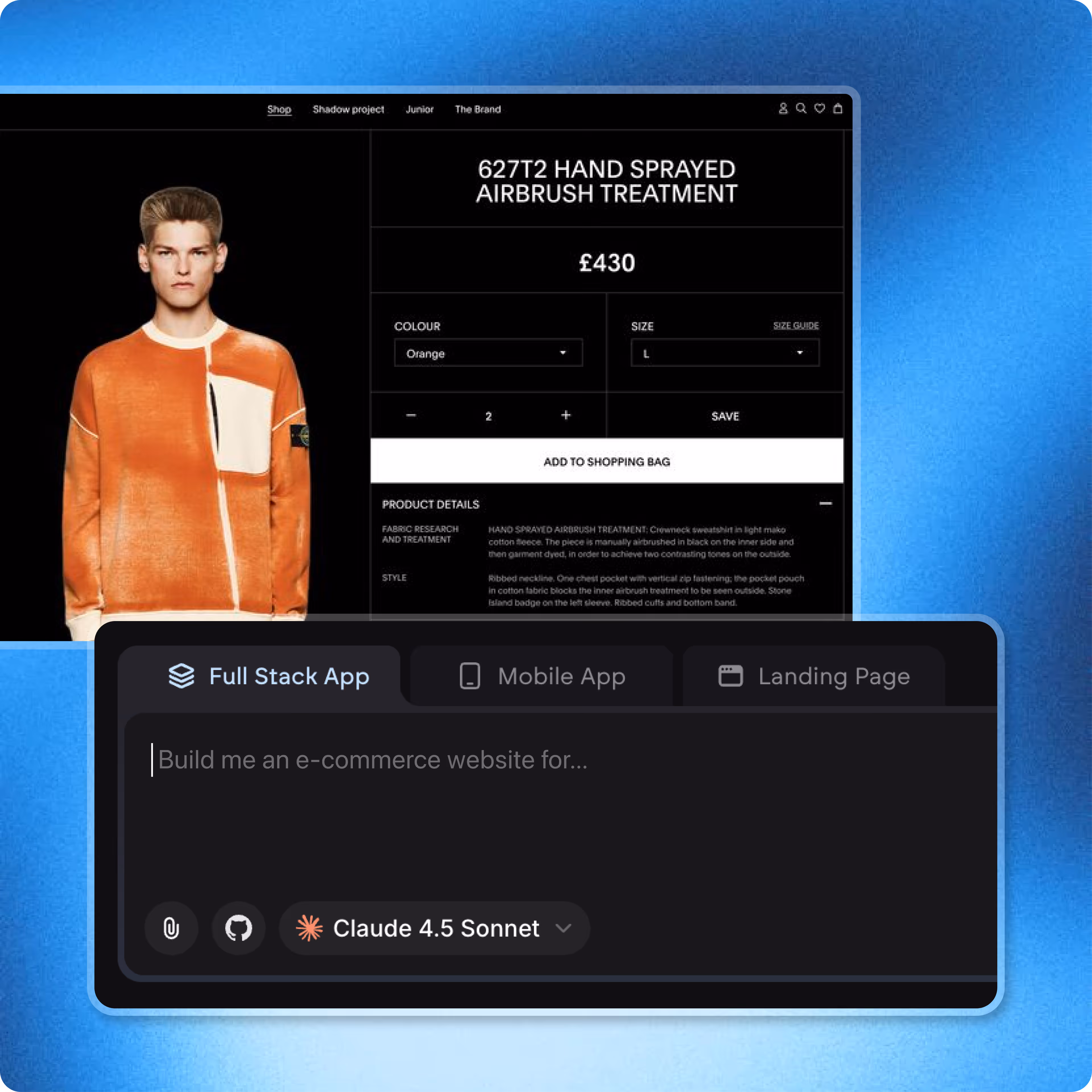 design your ecommerce store with simple prompts