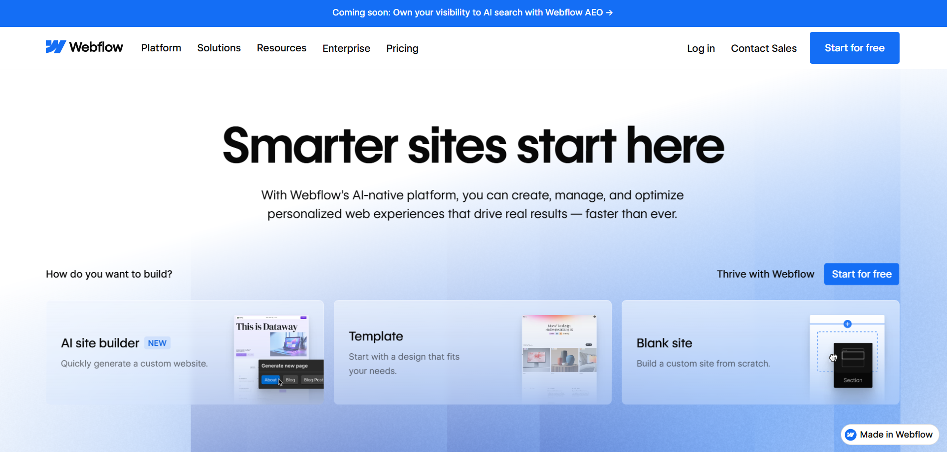school website builder webflow