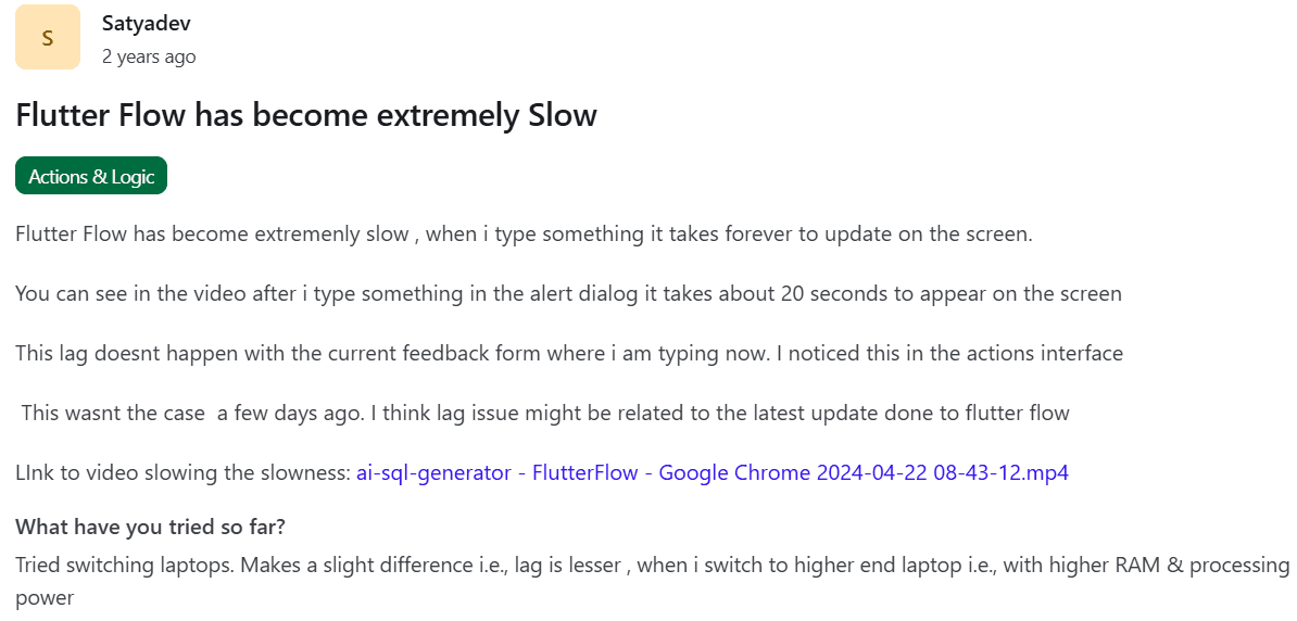 flutterflow editor slow performance