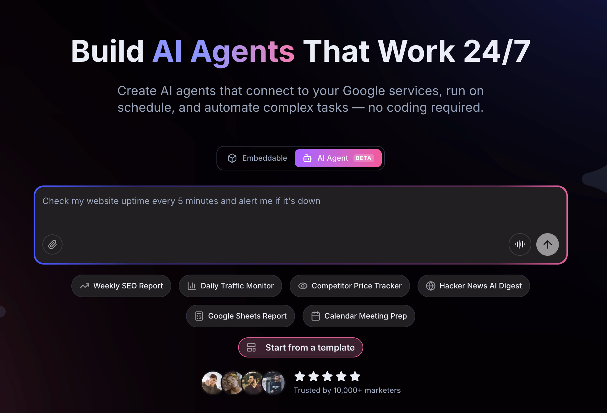 ai agent builder - Embeedable