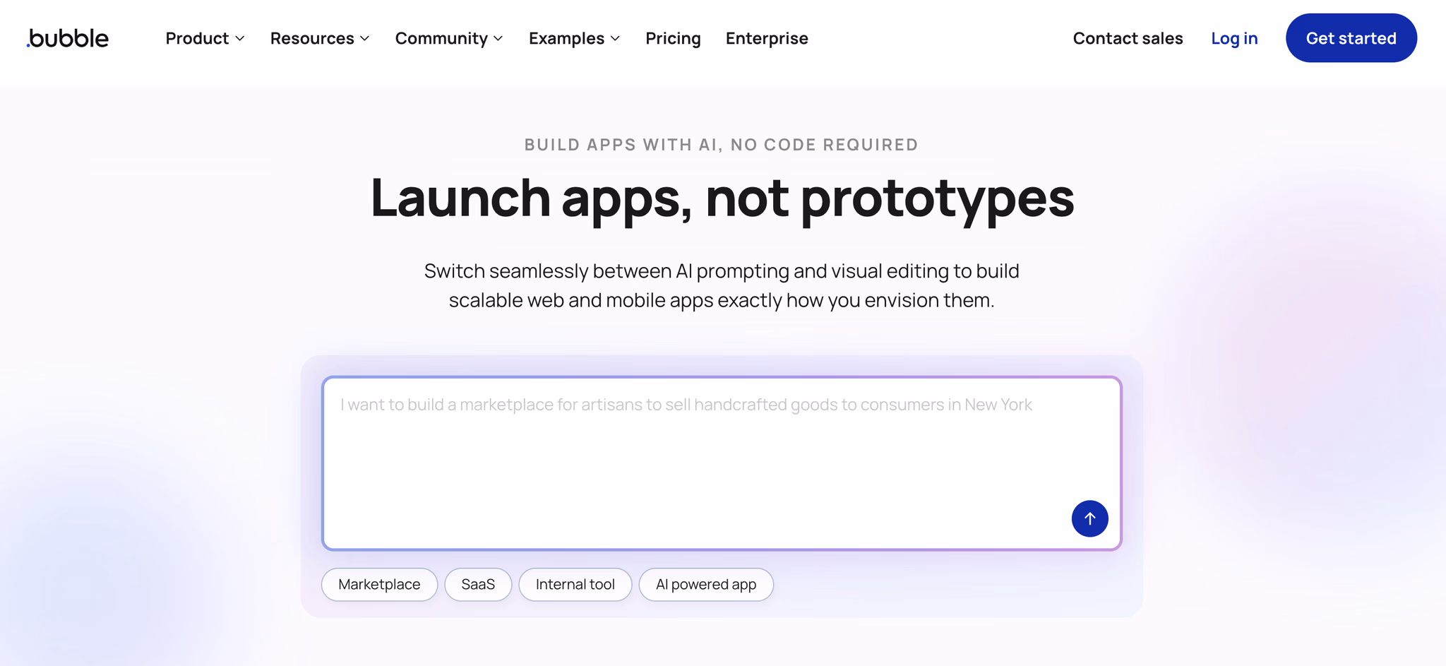 No code web app builder - Bubble.io