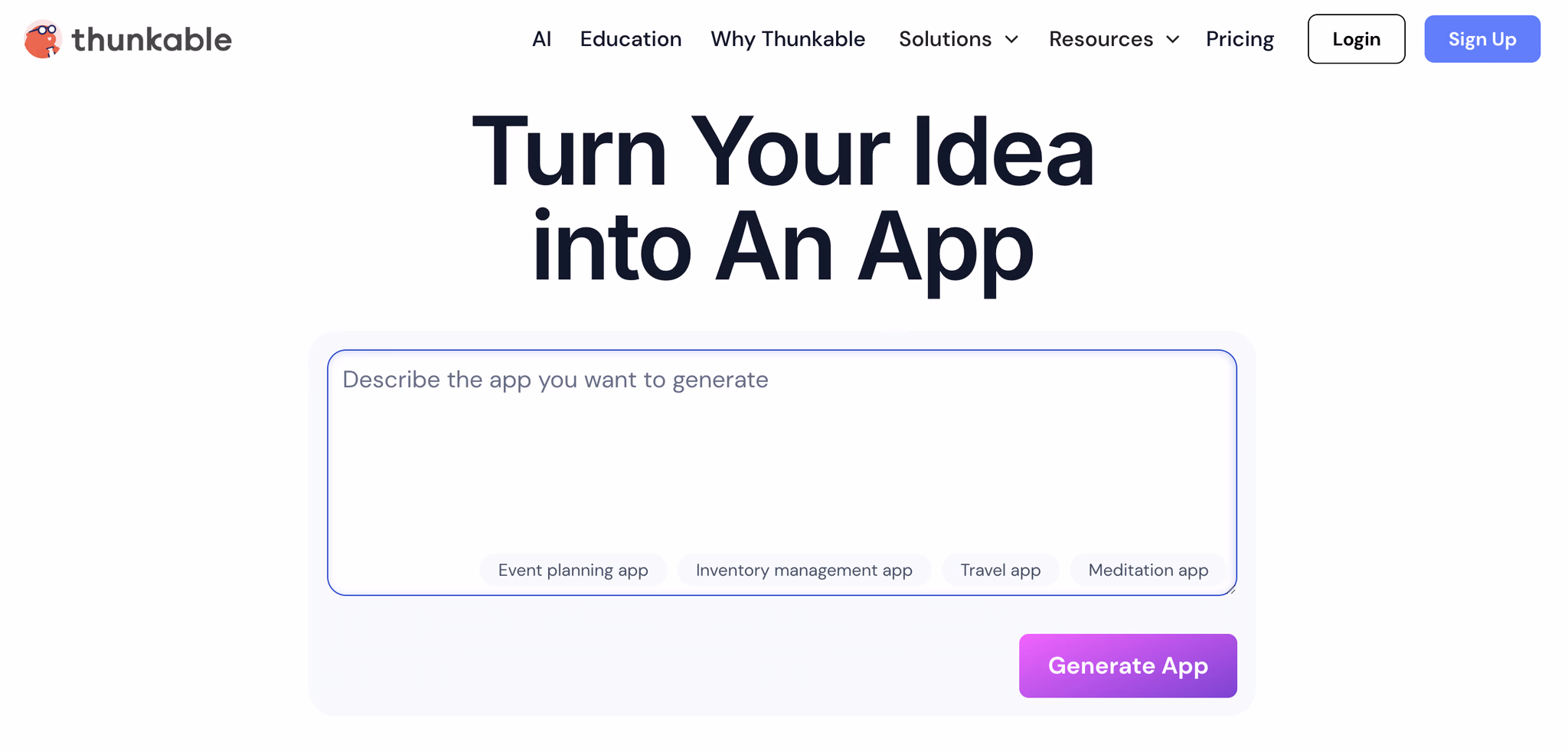 No code web app builder - Thunkable