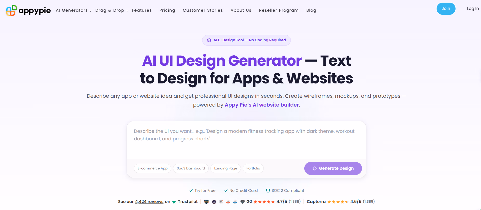 ai tool for ui design - appypie