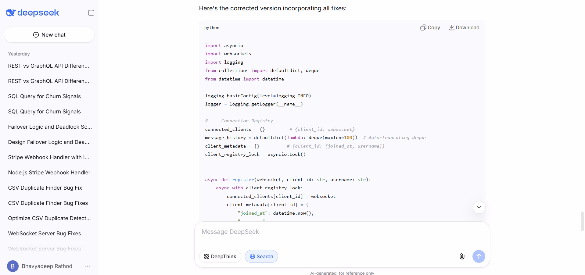 tested deepseek v3 for debugging task