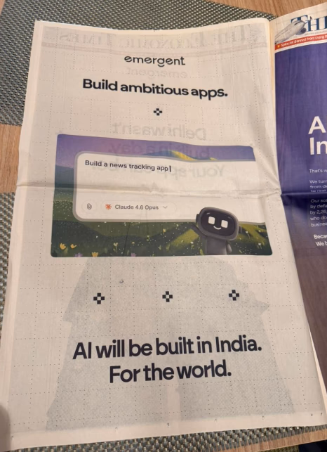 emergent ai summit advertisement in the economic times