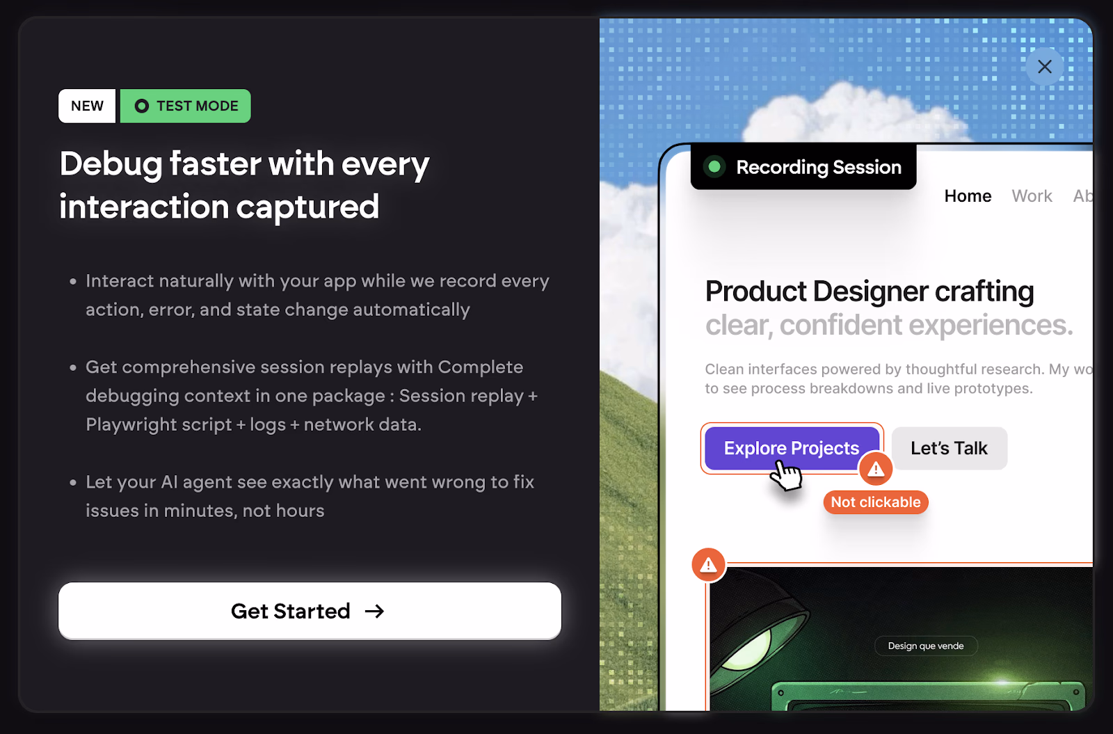 Visual testng mode emergent feature