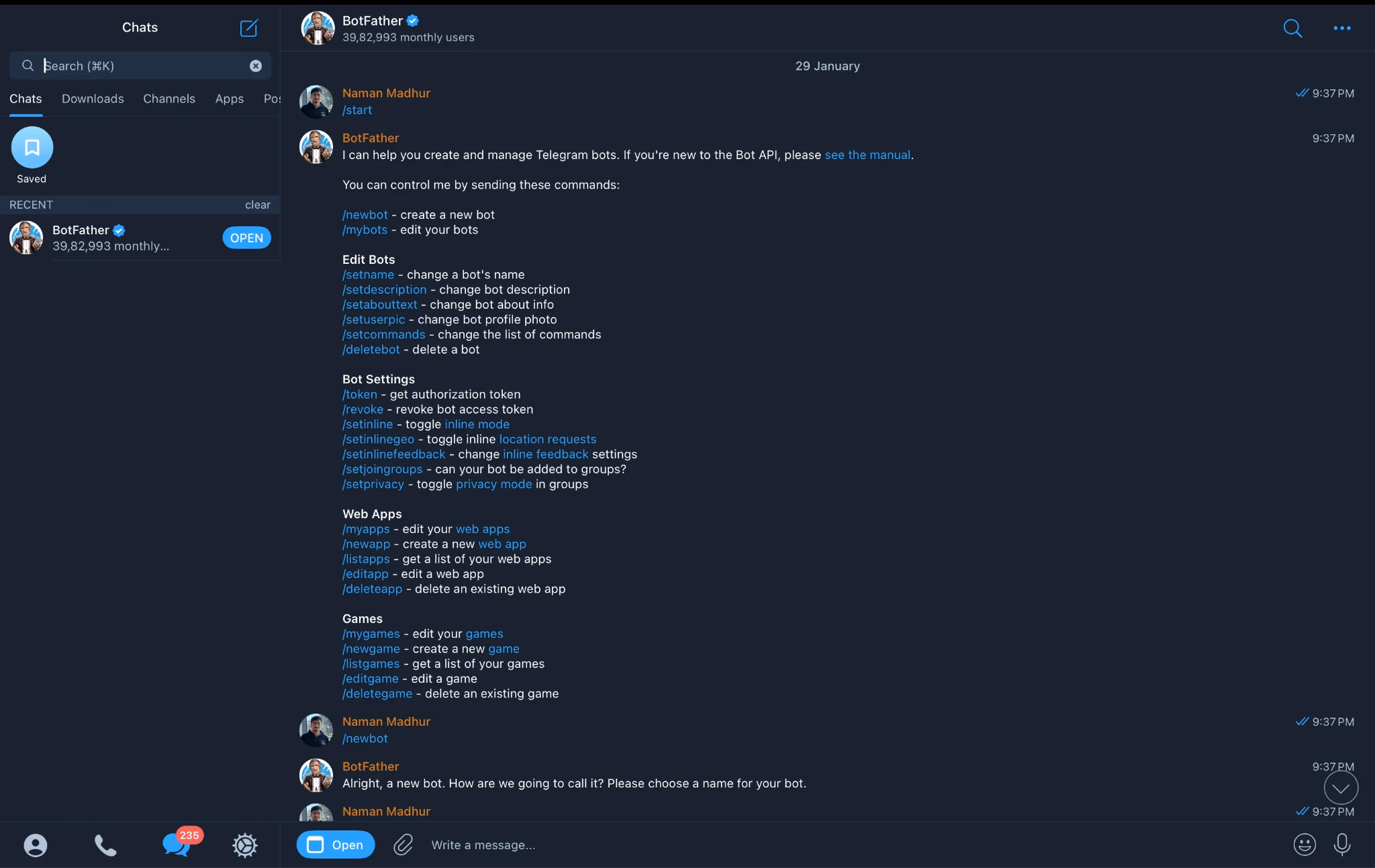 creating a telegram bot with botfather for openclaw integration