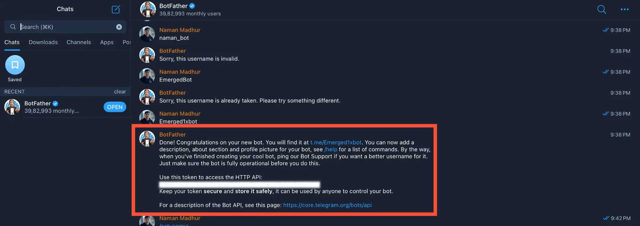 connecting telegram to openclaw on emergent