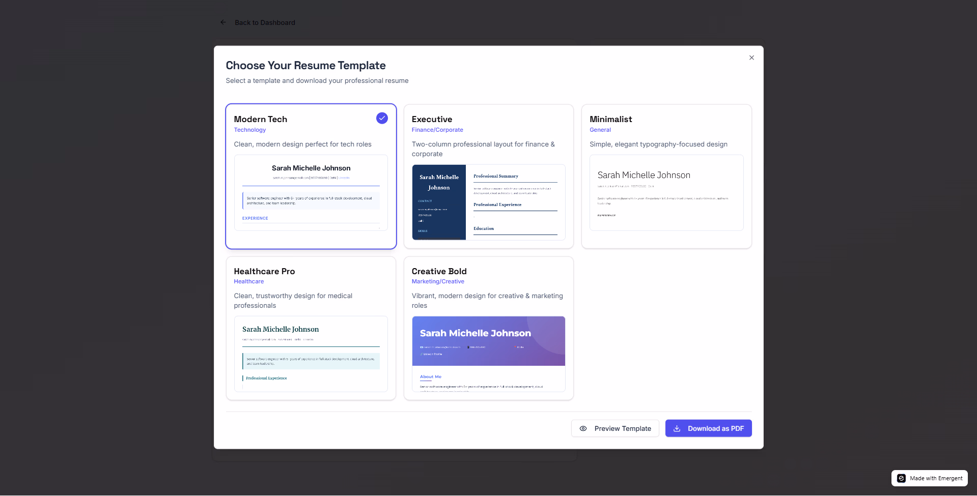 preview templates