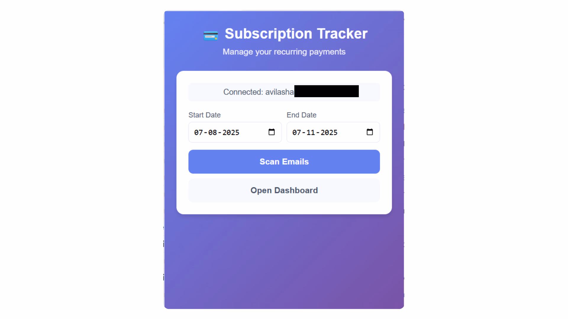 first preview of chrome extension and dashboard generated by emergent agent
