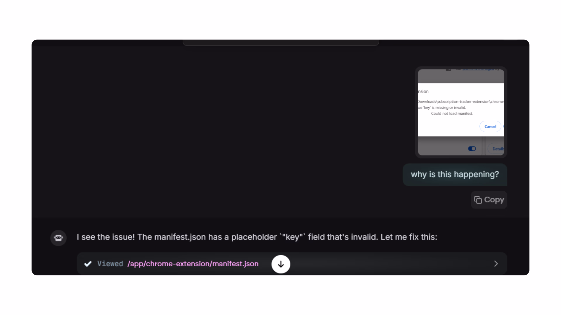 gmail authentication error screenshot sent to emergent agent for debugging