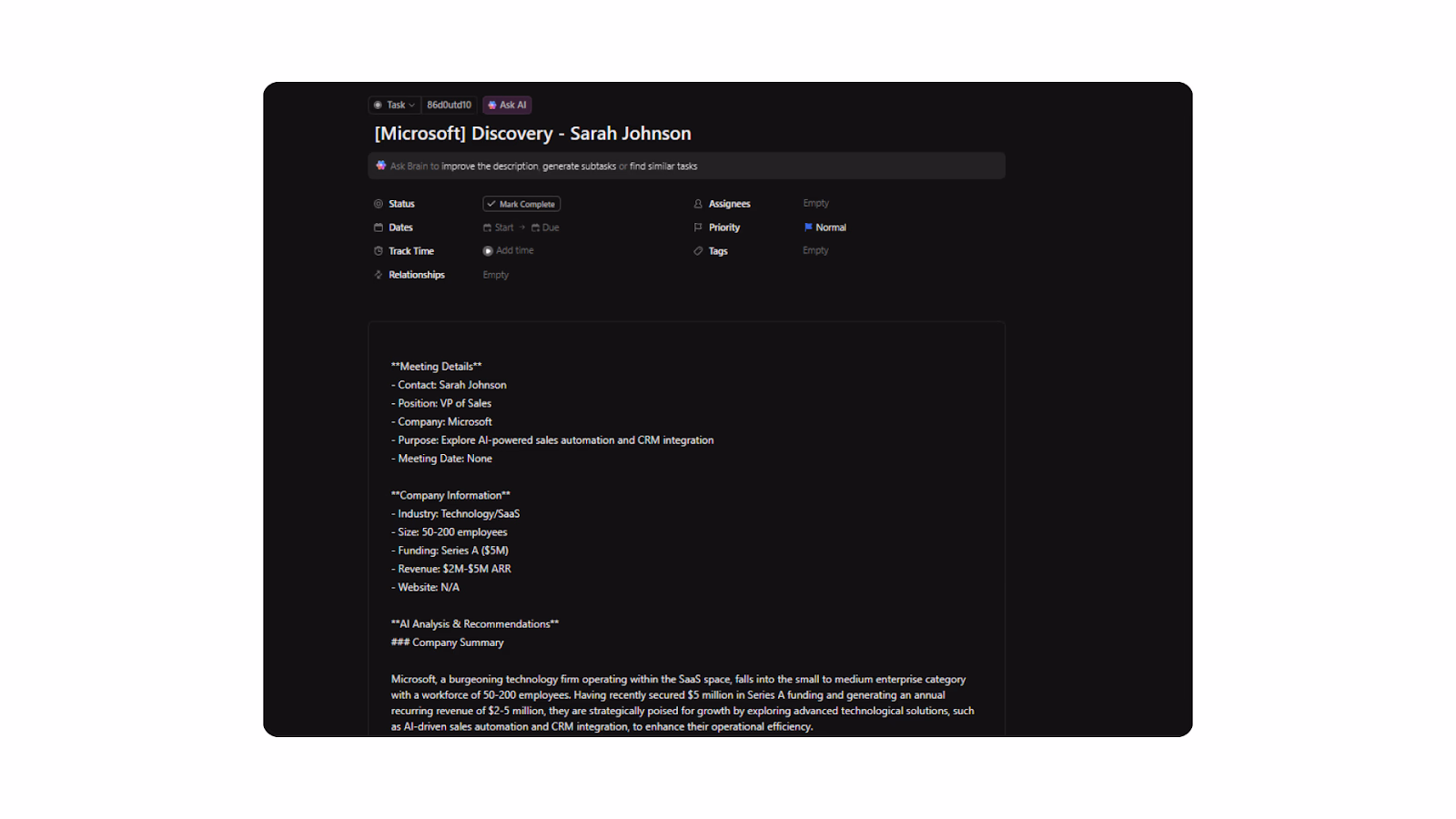 clickup version of the app