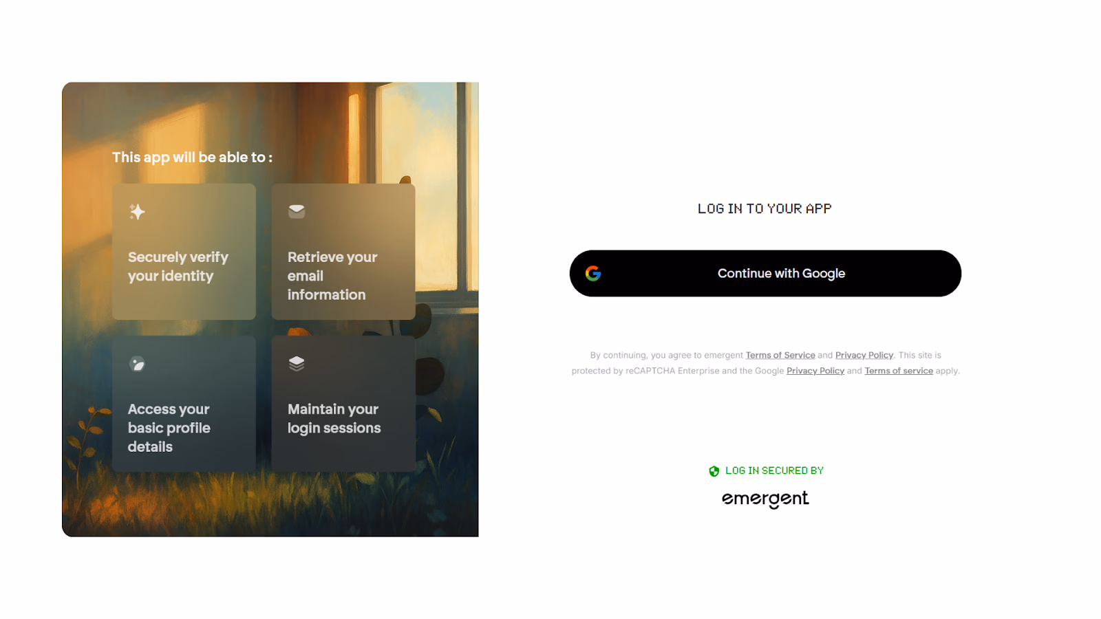 emergent login page