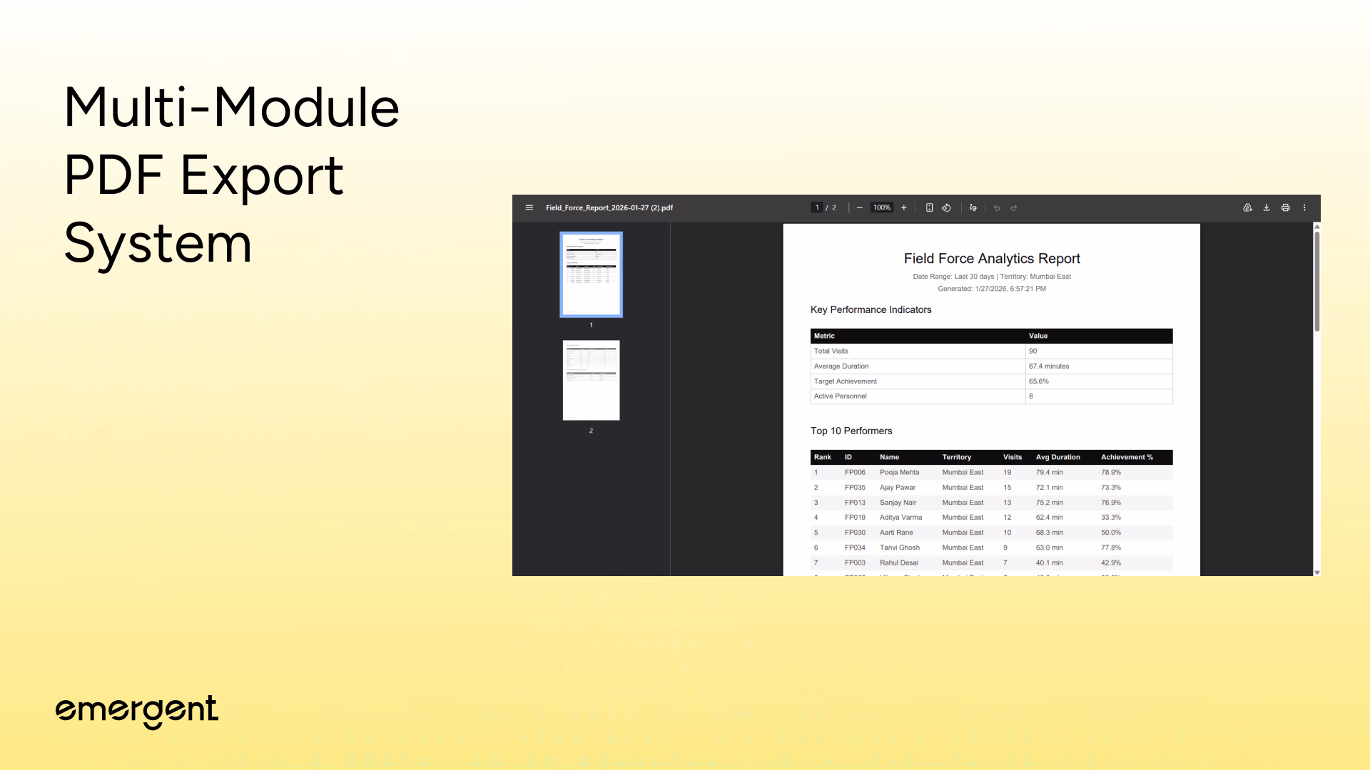 Multi-Module PDF Export System