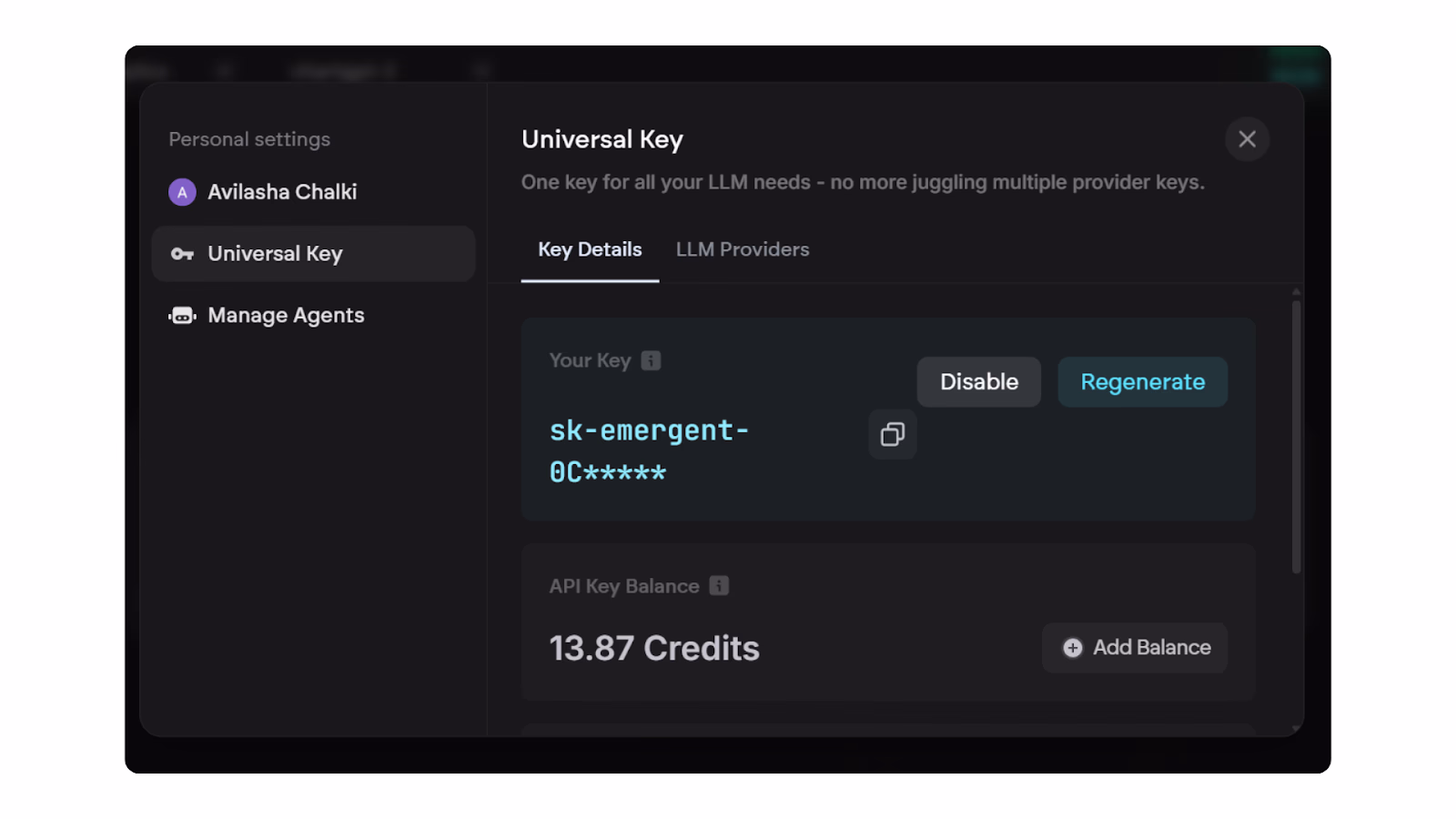 universal key data