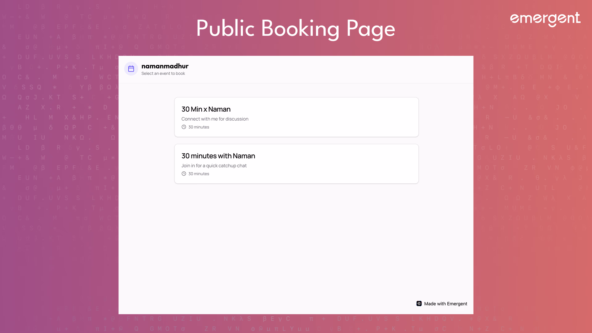 BookingBird Calendly Public Booking Page