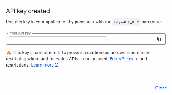 create API credentials