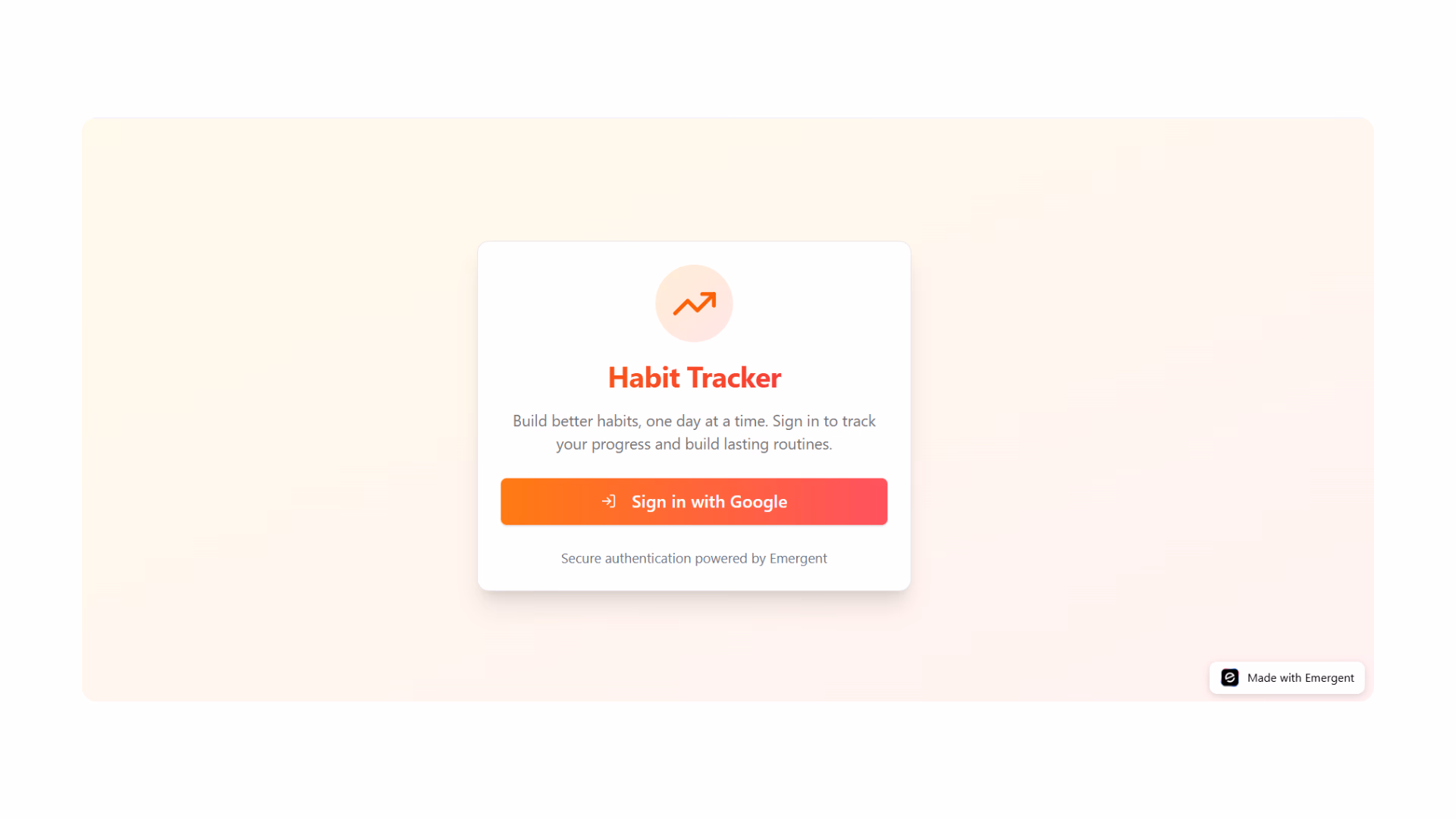 habit tracker sign in with google