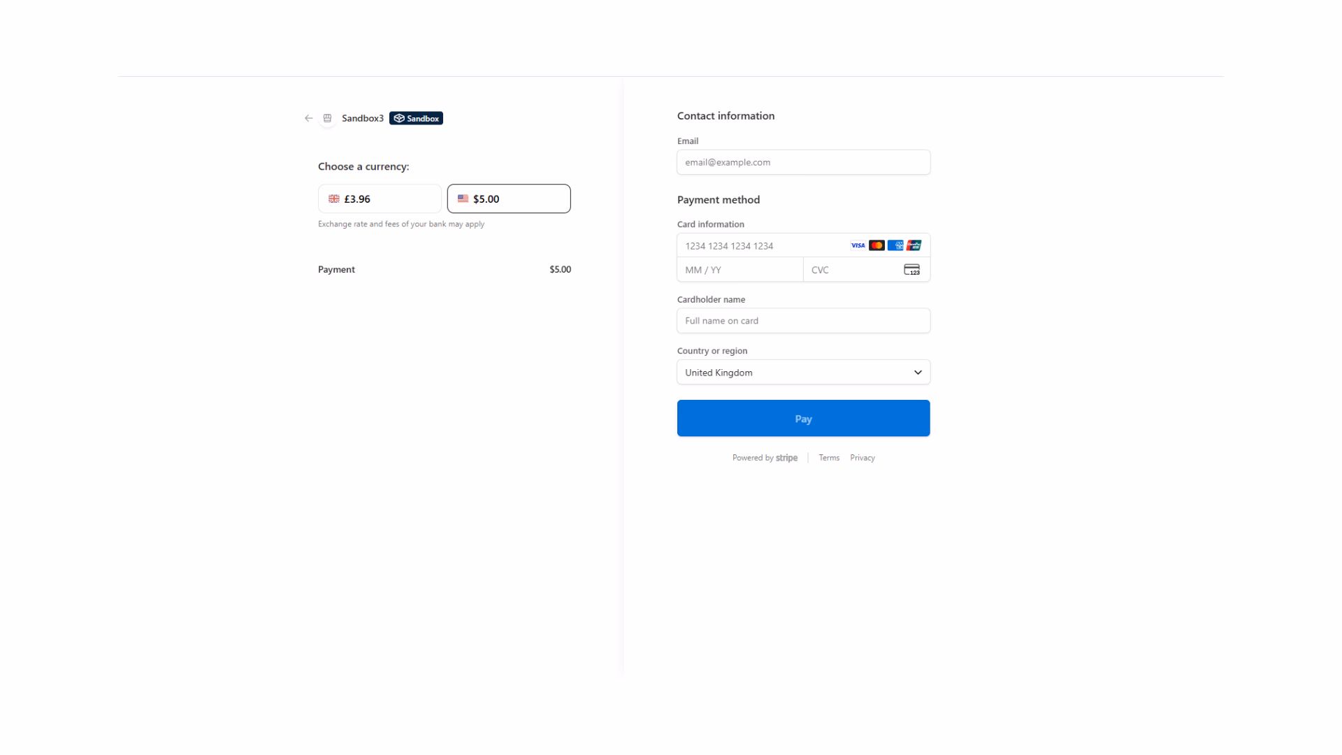 stripe checkout