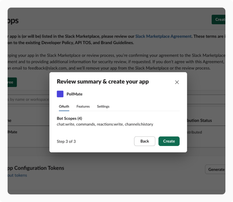Review and create the app