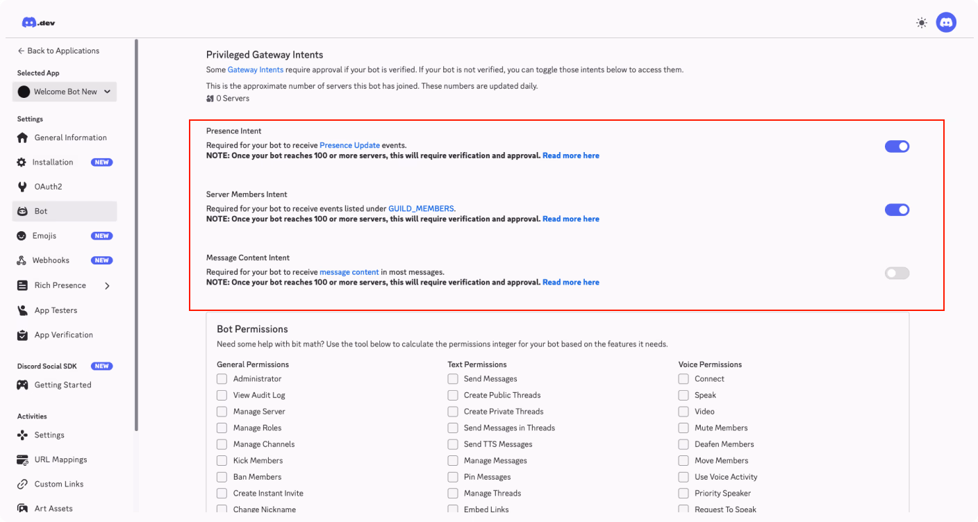 enable required intents