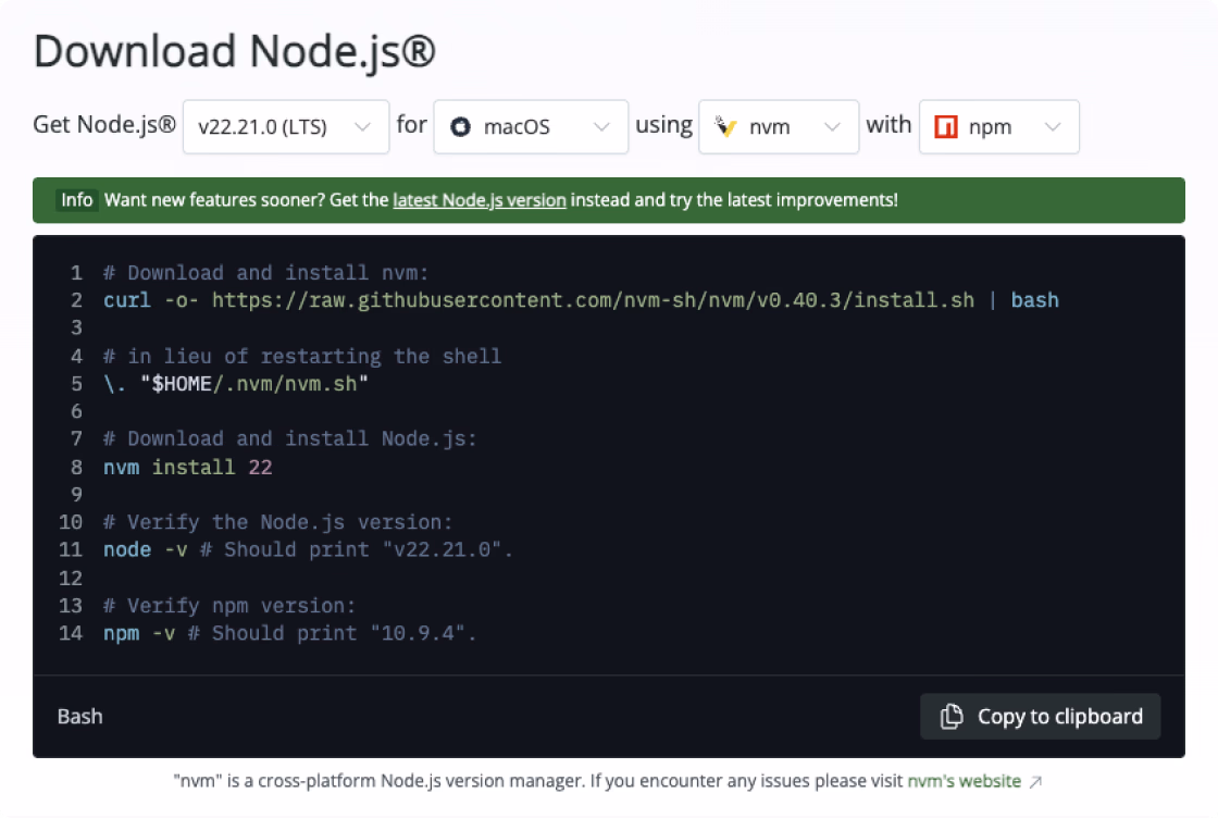 install node js