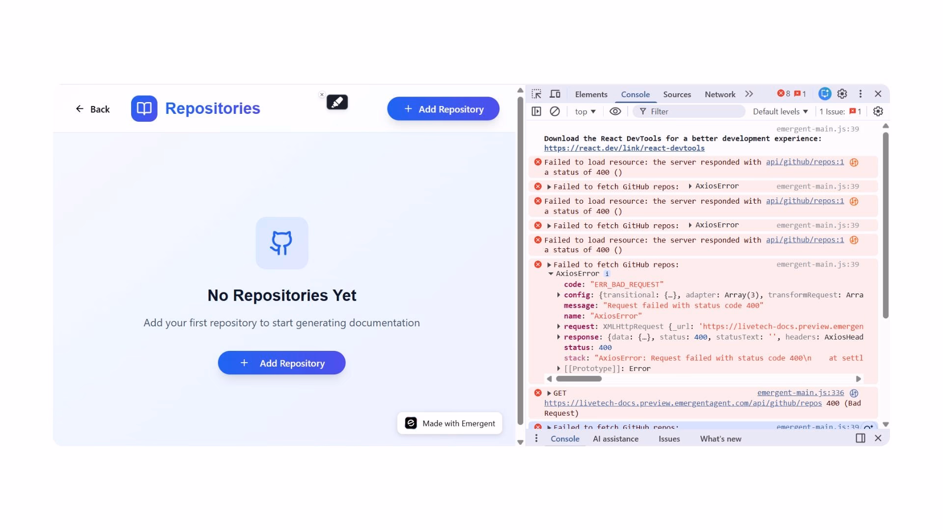 Cannot Load Repositories