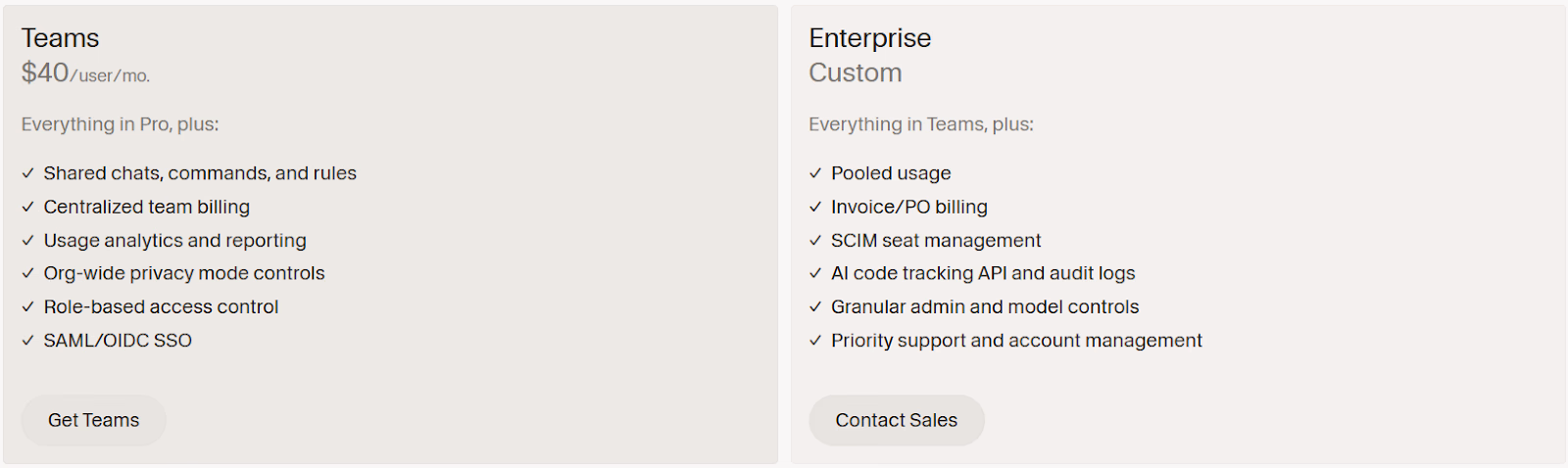 cursor teams & enterprise 