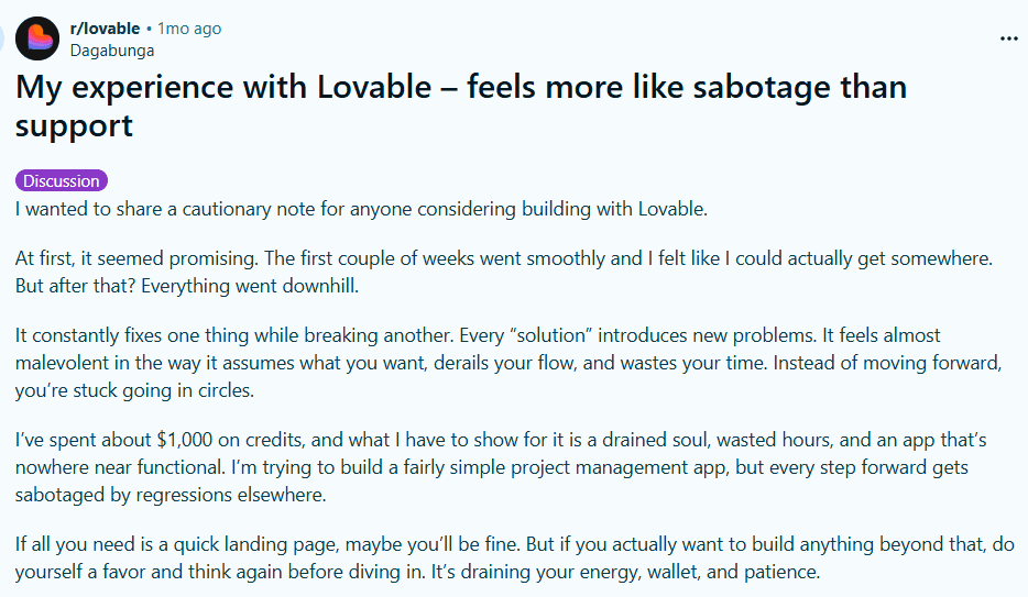 Lovable challenges Frequent Breakages and Regression Issues