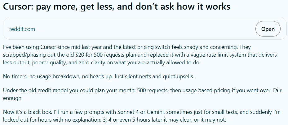 Cursor Challenges Declining Model Quality and Hidden Nerfs