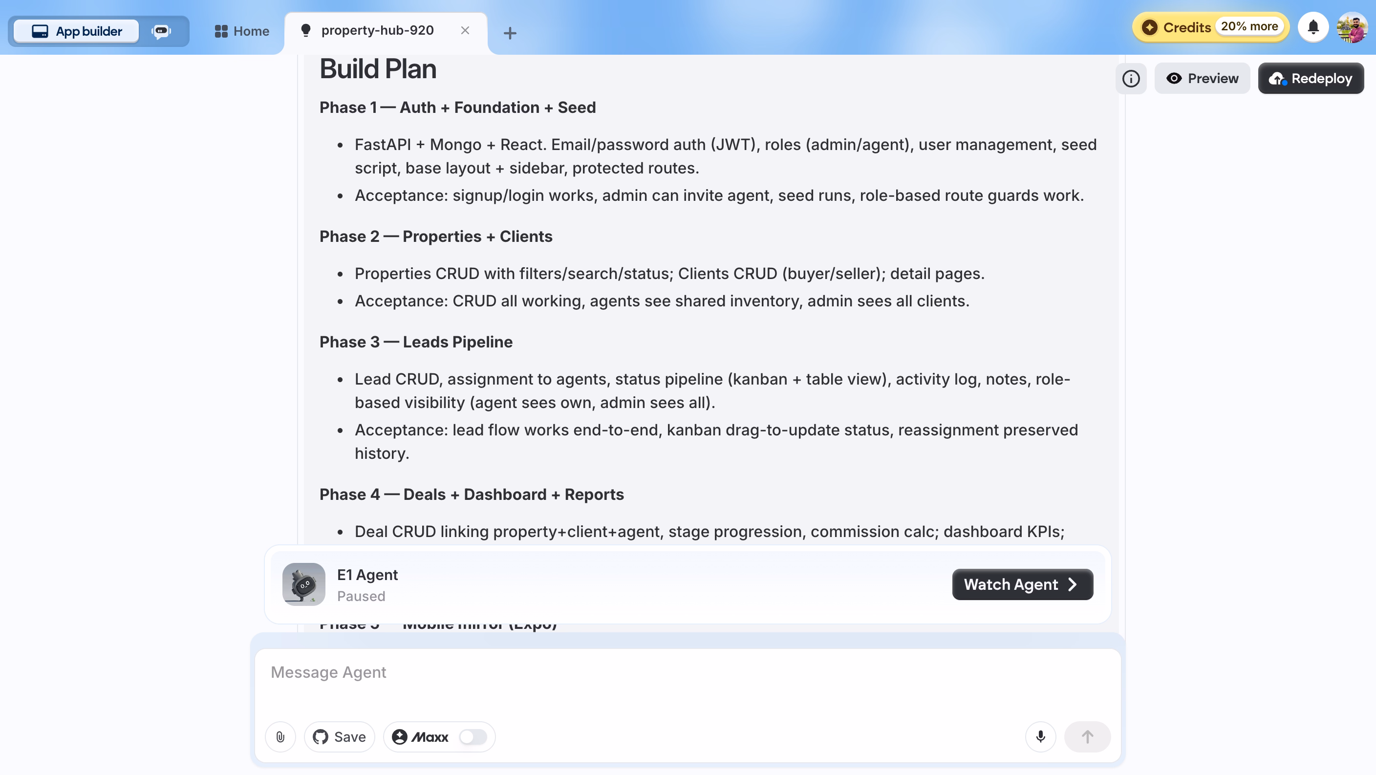 review the build plan