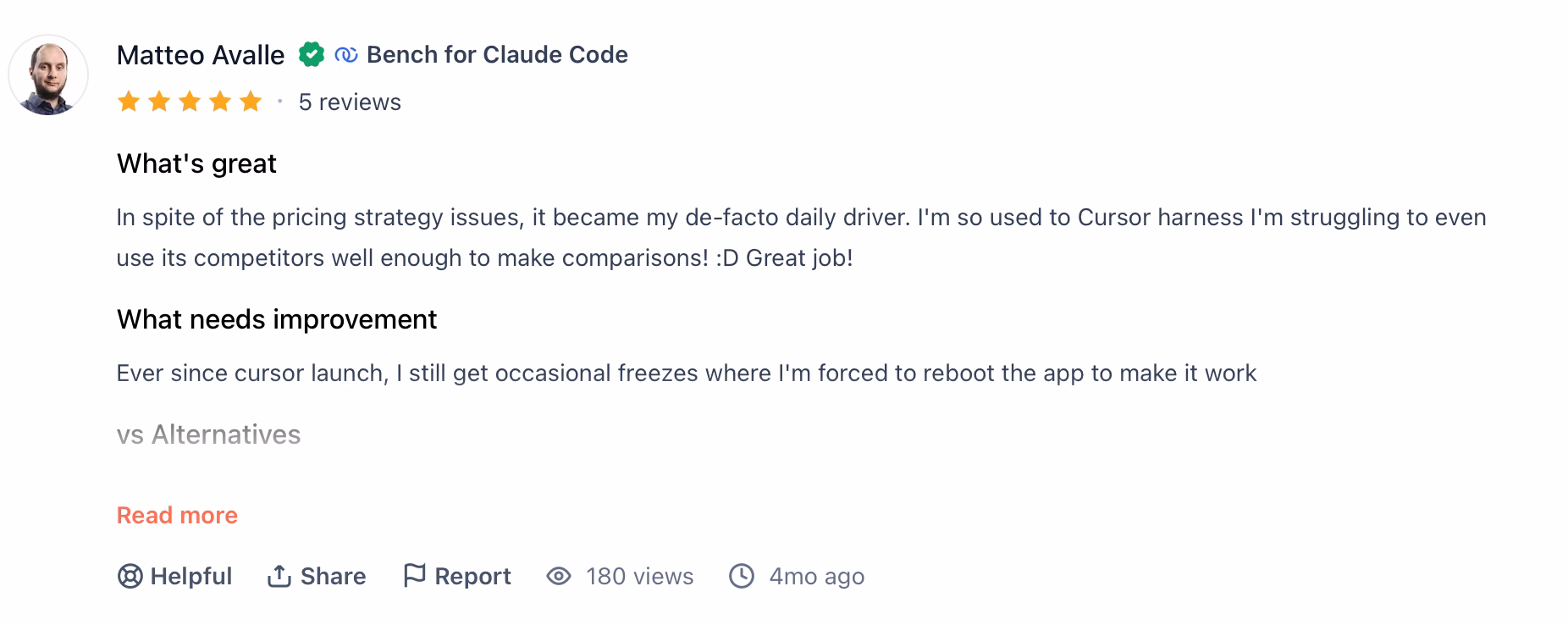 cursor ai product hunt positive review