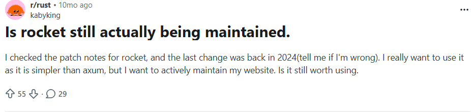 Is Rocket Still Being Maintained?