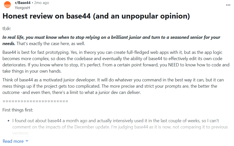 Honest Review on Base44
