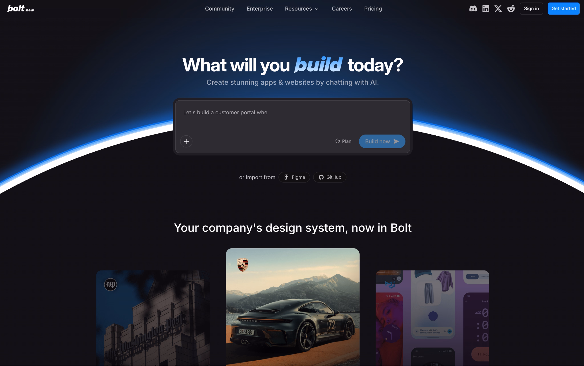 AI  app building tool bolt new