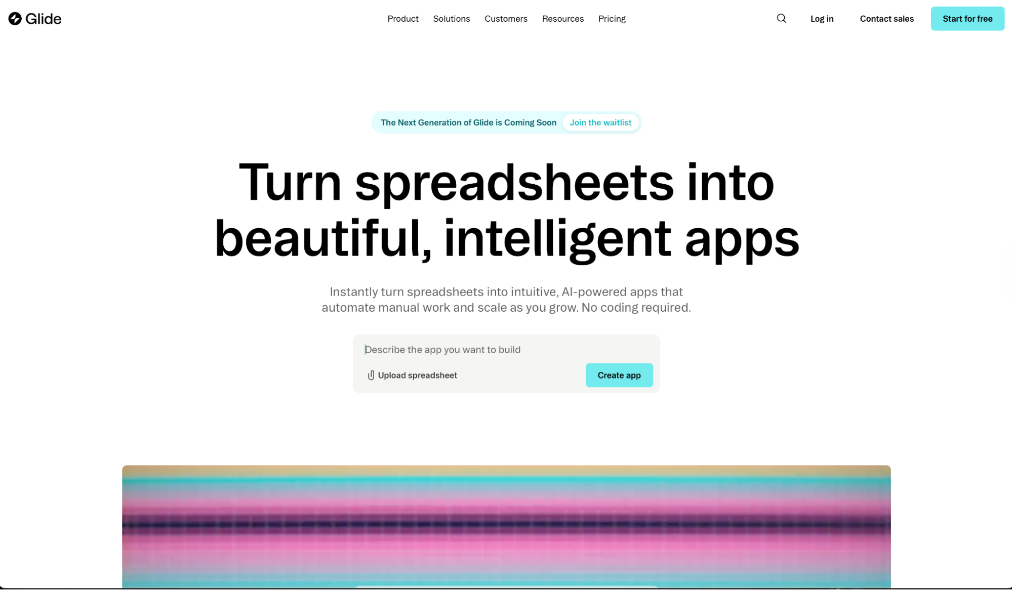 free ai app builder glide