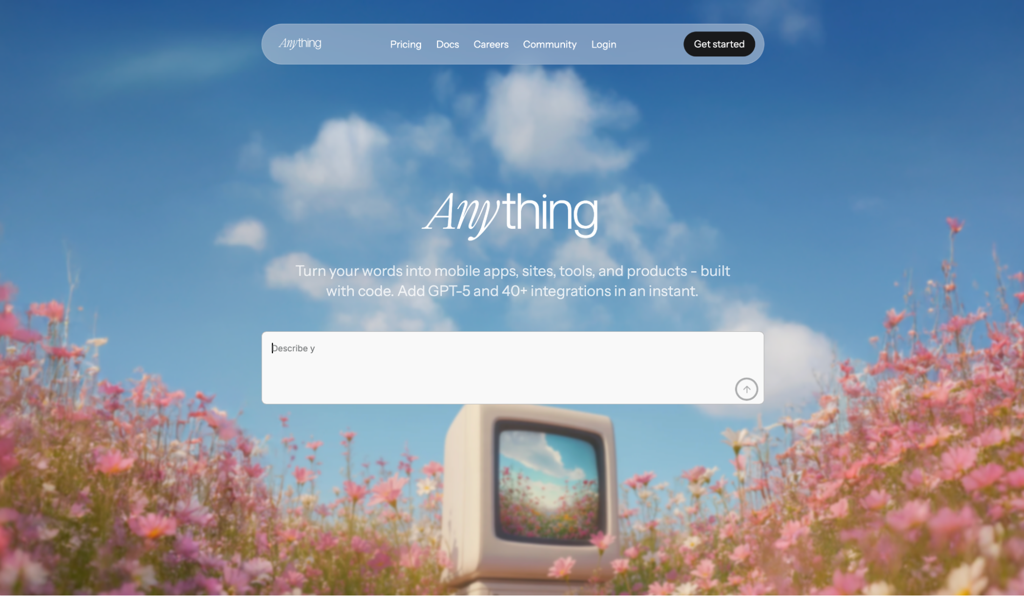 free ai app builder anything
