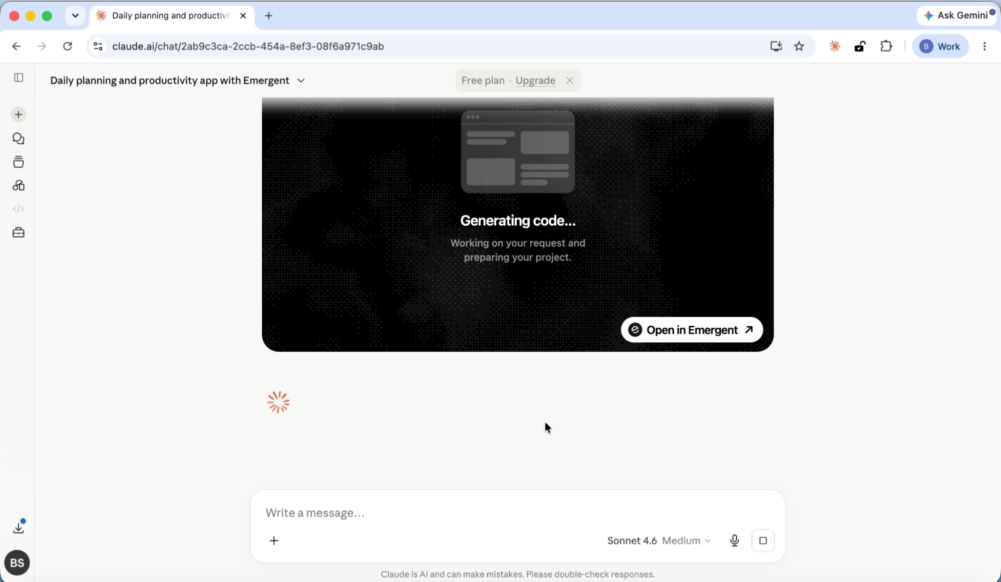 click on open in emergent button to view the full project